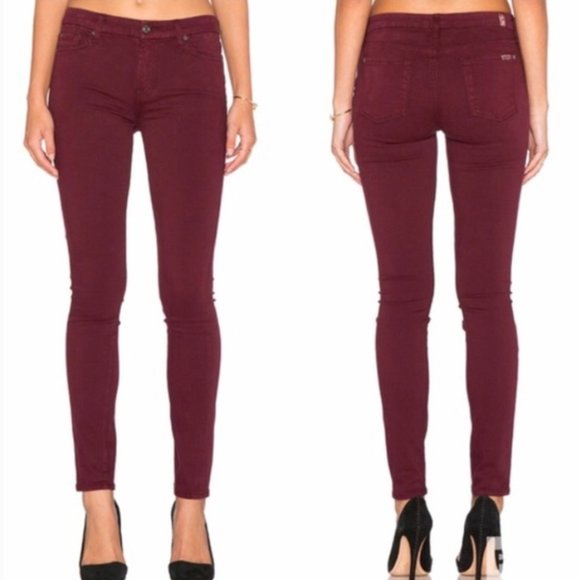 7 For All Mankind The Skinny Jean in Ruby Red (Size 27) - Picture 1 of 2